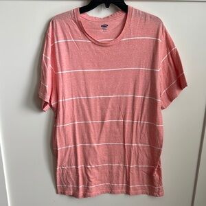 Old Navy Men's Salmon Striped Shirt, XL